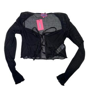 Edikted Black Sheer Crop Top